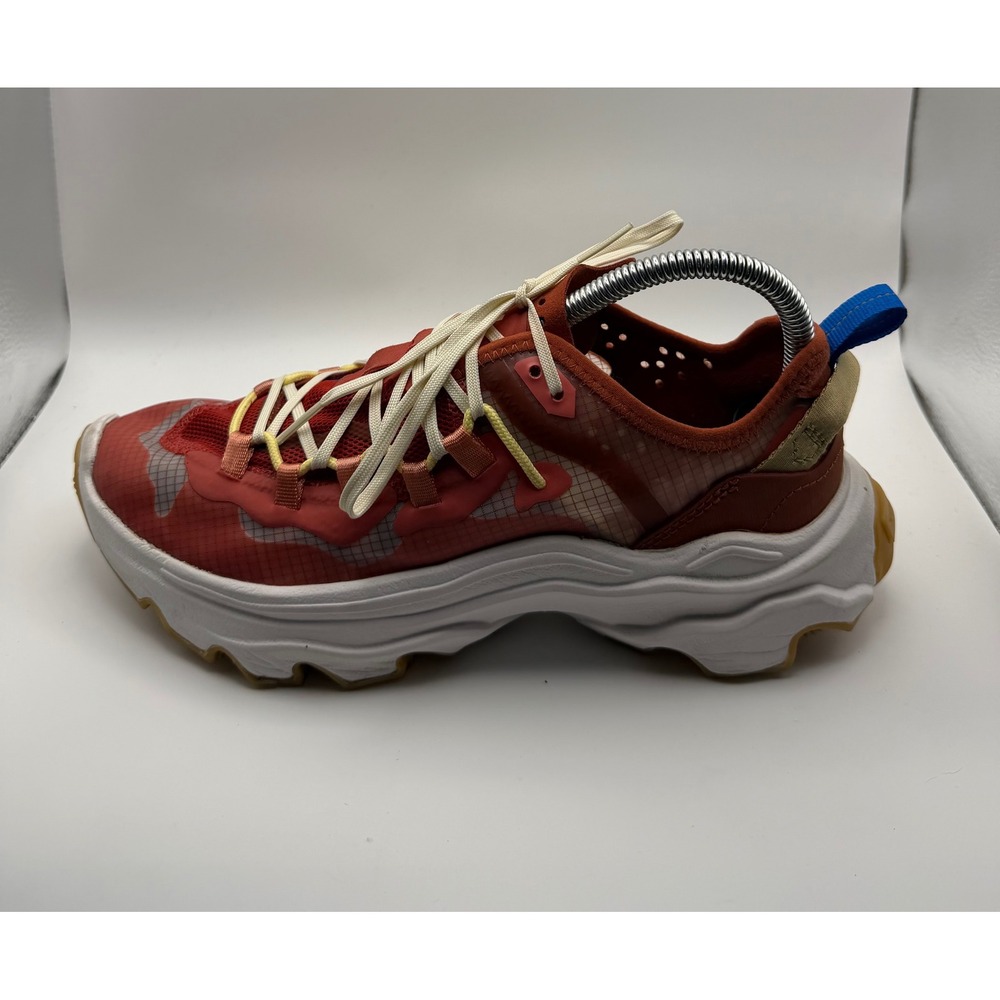 Sorel Kinetic Breakthru Tech Lace Women 8 Red Good Chunky Sneaker NL4691-849